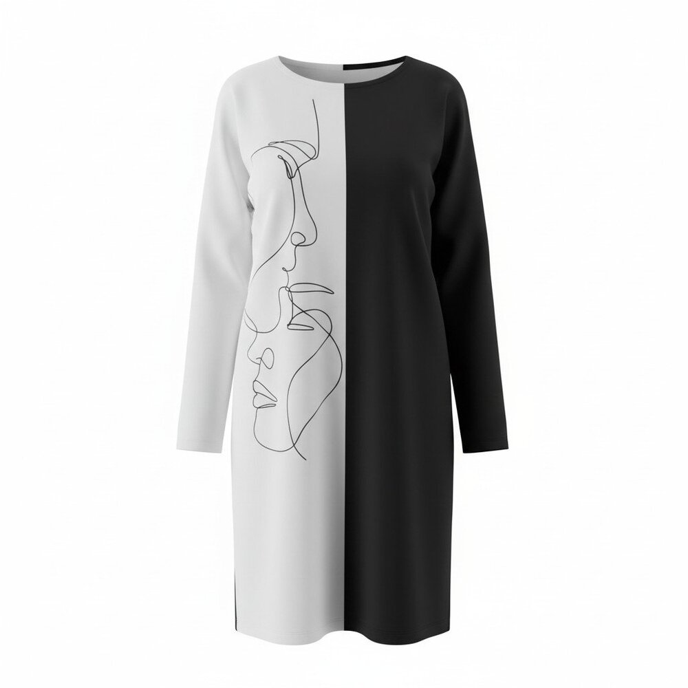 Abstract Elegance Line Art Dress - Picture 2 of 5